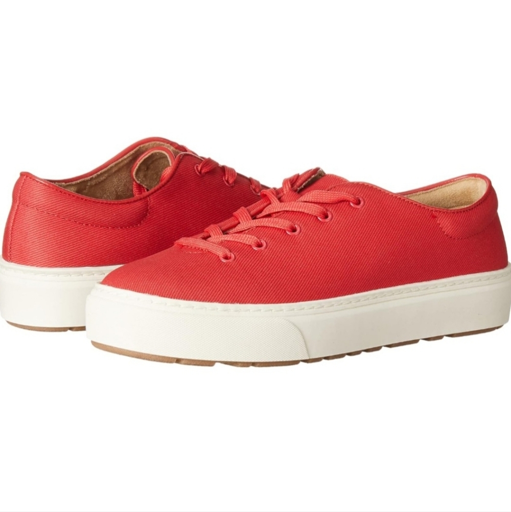 New With Tags Red With An Off White Midsole Canvas Women's Sneakers Size 7.5